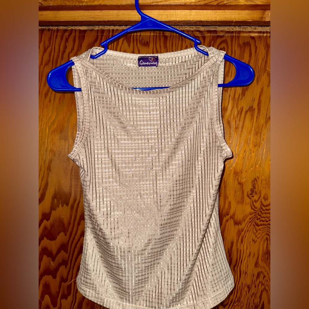 Gold Ribbed Tank Top by Genevieve